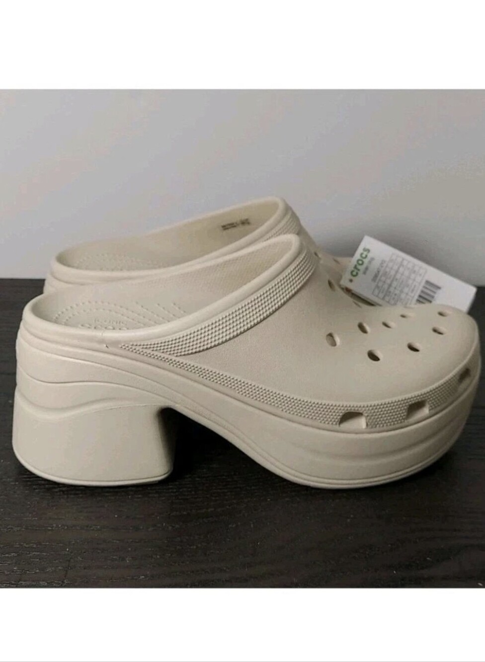 Crocs Siren Heeled Clog Bone 208547-2Y2 Mens Size 9 And Women’s Size 11